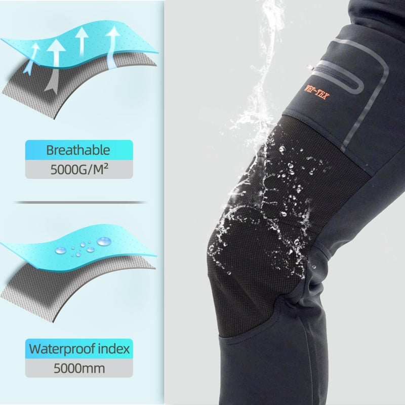 BenBoy Women's Outdoor Waterproof Windproof Fleece Slim Cargo Snow Ski Hiking Pants,Grey X-Large - Image 4